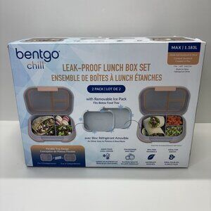 New Bentgo Chill XL 5 Cup Lunch Box Set Ice Pack 3/4 Compartment 8B03WB‎ Purple